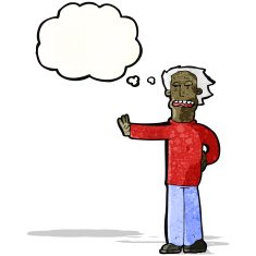 cartoon man making stop gesture
