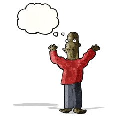 excited bald man cartoon