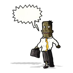 cartoon businessman in rags