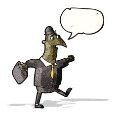 cartoon walking businessman