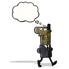 cartoon happy businessman walking to work