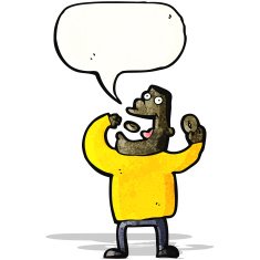 greedy cartoon man