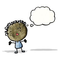 cartoon doodle woman with thought bubble