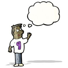 cartoon man in number 9 shirt