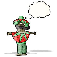 cartoon man in mexican costume N4