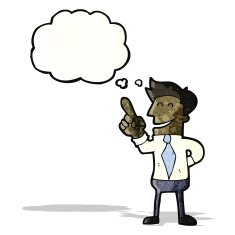 cartoon businessman with thought bubble N5