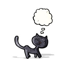 little black cat cartoon