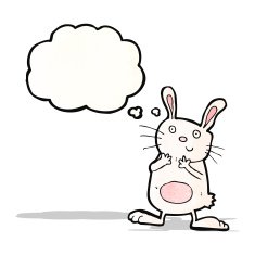 cartoon rabbit with thought bubble N105
