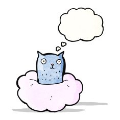 cat on cloud cartoon