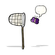 cartoon butterfly and net N3