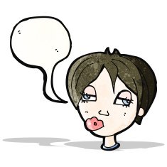 cartoon confused woman's face N2