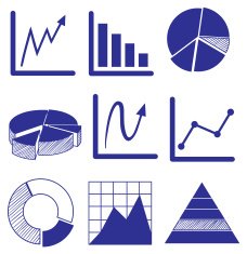 Different graphs in blue color