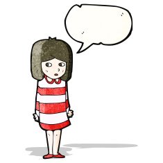 cartoon nervous girl N2