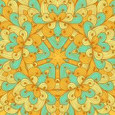 Hand drawn orange and blue greeting card N2