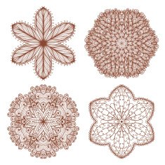 Set of four hand drawn ornaments N4