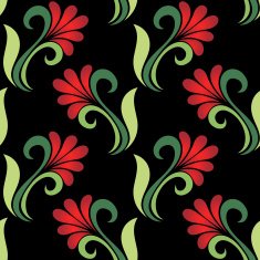 Seamless Floral Pattern (Vector) Hand Drawn Texture N17
