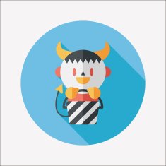 monster boy icon with long shadow eps10 N6