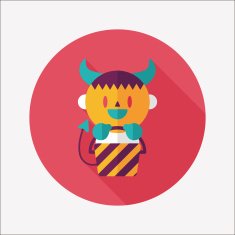 monster boy icon with long shadow eps10 N7
