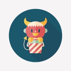 monster boy icon with long shadow eps10 N8