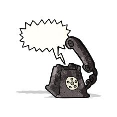 cartoon retro telephone