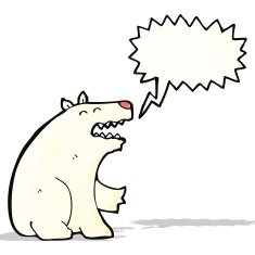 cartoon polar bear with speech bubble N57