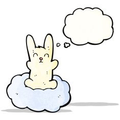 cartoon rabbit on cloud N3