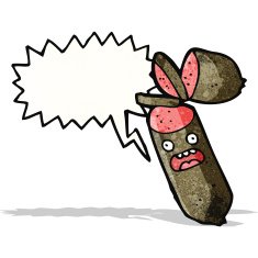 cartoon sliced sausage N3