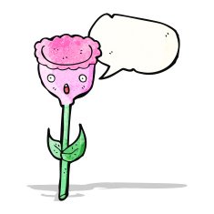cartoon flower with speech bubble N48
