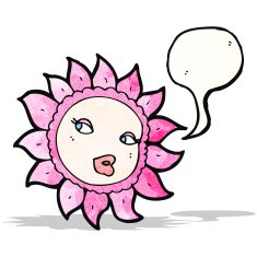 cartoon flower with speech bubble N50