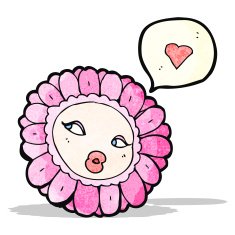 pretty flower face cartoon