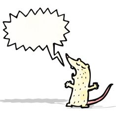 cartoon white mouse with speech bubble N11
