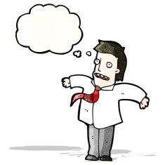 cartoon businessman shrugging shoulders N10