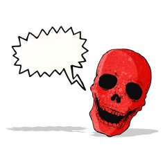 cartoon laughing red skull