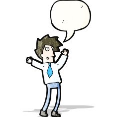 excited office man with speech bubble