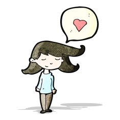 caroton woman with love heart