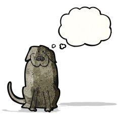 cartoon big black dog