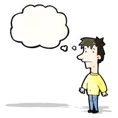 cartoon unsure boy