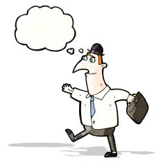 cartoon businessman walking to work N10