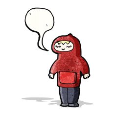 teenager in hooded sweatshirt cartoon