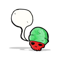 skull in hat cartoon