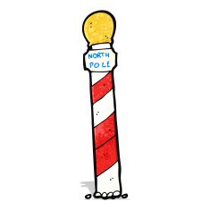 striped north pole cartoon