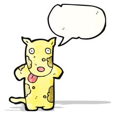 cartoon dog with speech bubble N23