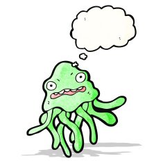 cartoon nervous jellyfish