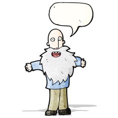 cartoon old man with speech bubble N26
