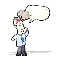 cartoon man with steam coming out of head