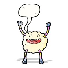 happy cloud monster cartoon character