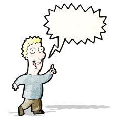 cartoon excited man talking