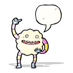 happy cartoon cloud monster