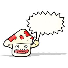 magic mushroom character with speech bubble N2
