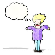 shrugging man cartoon